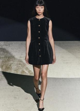 Бахатное платье zw collection с баской