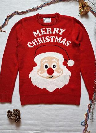 Скидка! новогодний свитер с санта клаусом merry christmas