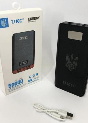 Акумулятор портативний павербанк power bank ukc art-4148/4204. 50000mah, 4usb, зовнішній акумулятор