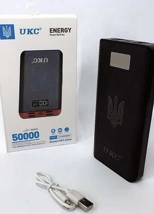 Акумулятор портативний павербанк power bank ukc art-4148/4204. 50000mah, 4usb, зовнішній акумулятор4 фото