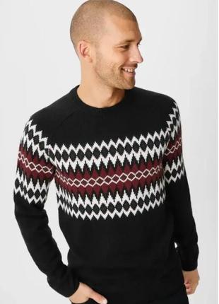 Брендовый теплый мужской джемпер c&a этикетка