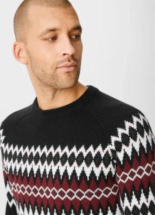 Брендовый теплый мужской джемпер c&a этикетка