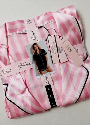 Пижама victoria's secret satin рубашка и шорты