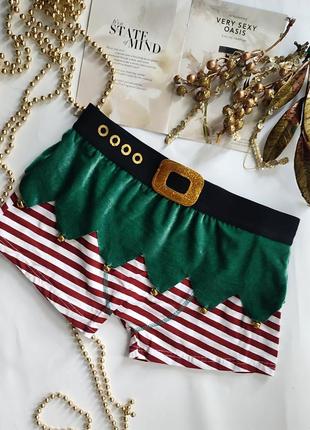 F&f m котонові чоловічі боксерки новорічні святкові із дзвониками