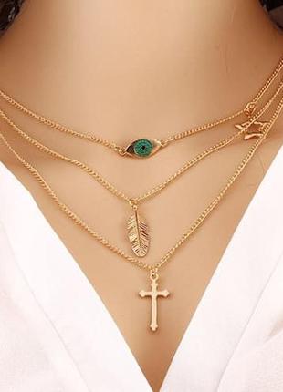 Ланцюжок потрійний з підвісками