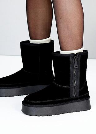 Угги черные замш женские6 фото