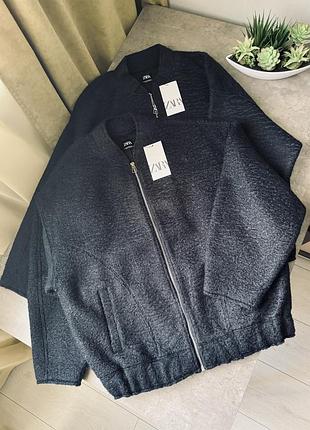 Бомбер букле zara пальто куртка тедди