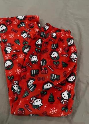 Штаны hello kitty пижамные, красного цвета