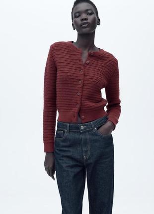 Кардиган женский бордовый zara new