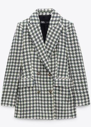Твидовый зеленый пиджак зара оливковый zara жакет