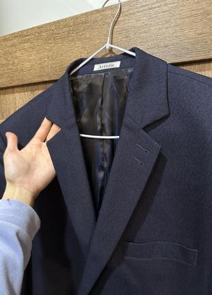 Класичний чоловічий піджак синій5 фото