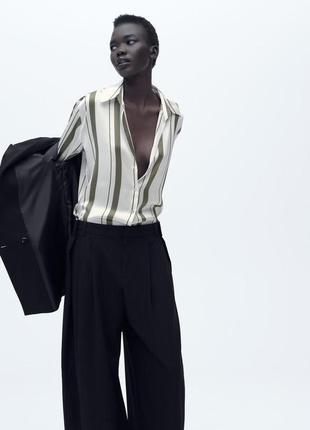Рубашка женская базовая в полоску zara new