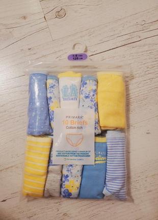 Primark труси трусики для дівчинки розмір 7-8 років півупаковки 5 шт