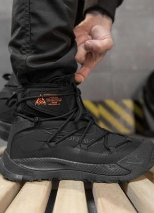 Кросівки nike acg terra antarktik gore-tex juniper fog  подростковые высокие кроссовки найк горе-текс зима еврозима чёрные с оранжевым