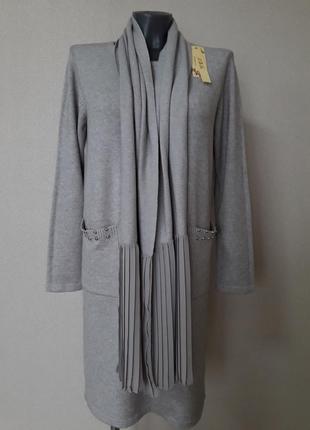Супер-качество!шикарное,элегантное,мега-теплое платье с палантином,с кашемиром,size+4 фото