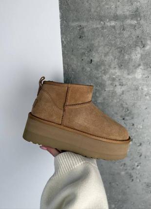 Женские сапоги ugg ultra mini platform chestnut