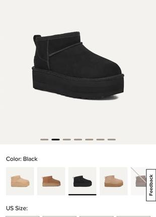 Новые ugg australia черные на платформе водонепроницаемые