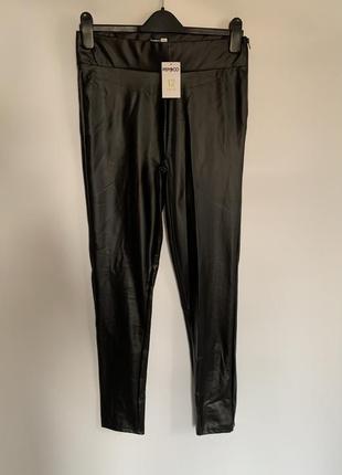 Лосини із еко-шкіри на флісі