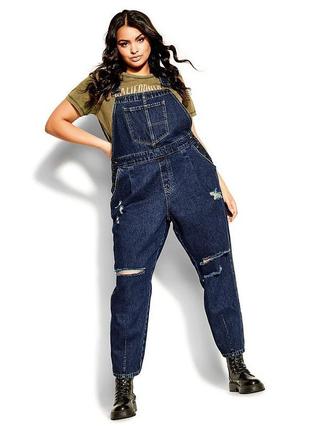 Новий джинсовий комбінезон "city chic" плюс сайз mom fit. розмір uk16.