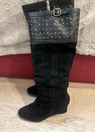 Чоботи замшеві на платформі