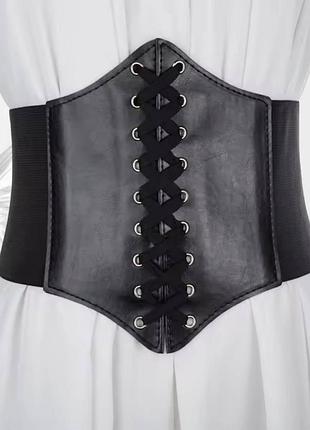 Черный корсет на липучке