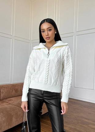 Теплый уютный свитер с молнией (9 цветов) 50% шерсть