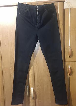 Женские интересные стрейчевые джинсы высокая посадка от topshop moto p w32l36