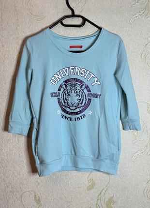 Світшот з емблемою мʼятного кольору