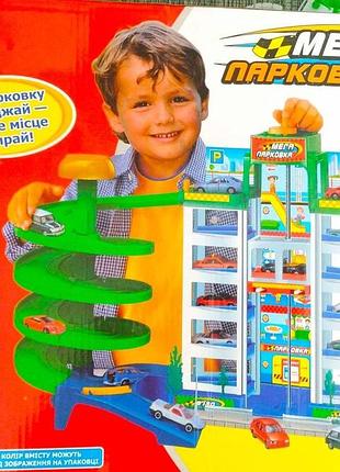 Конструктор парковка, 6 этажей, 4 машинки, паркинг, гараж, мега парковка