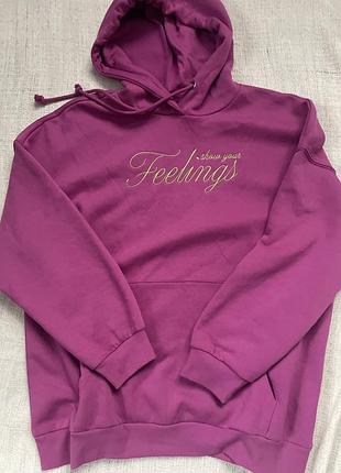 Худи на флисе с принтом