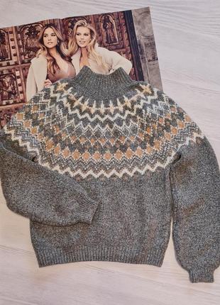 Стильный, теплый, принтованный женский джемпер primark.