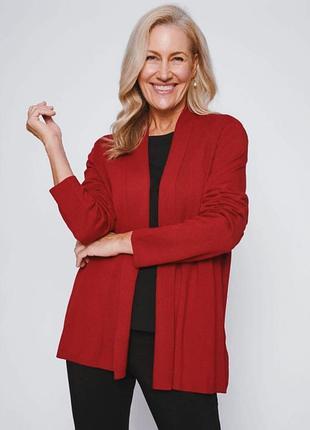 Шикарный кардиган р. l ( 48-50) темно-красного цвета.
