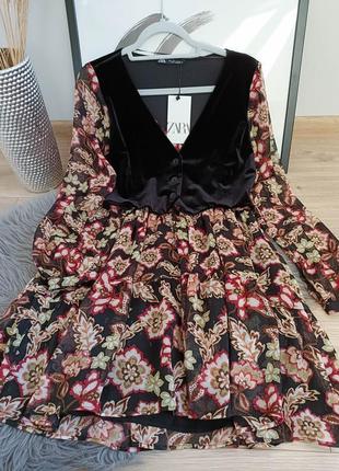 Сукня з контрастним жилетом від zara, розмір l**1 фото