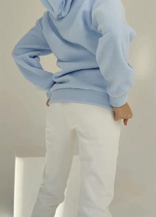 Худи на молнии удобная кофта оверсайз толстовка зипка с капюшоном на флисе тепла черная серая молочная4 фото