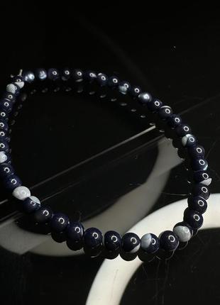 Браслет з натурального каміння чорний перламутр