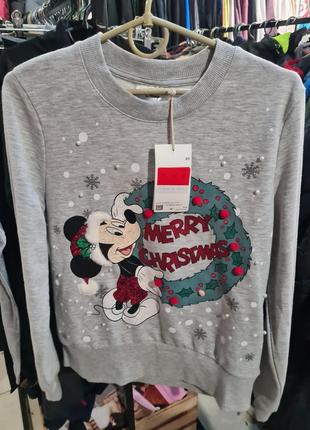 Крутой новогодний свитшот, толстовка c&amp;a - р-ры хс, л