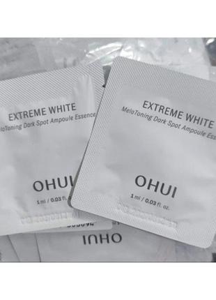 Осветляющая ампульная эссенция ohui extreme white mela toning dark spot ampoule essence, тестер 1 мл
