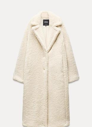 Довга  шуба , пальто тедді, барашик zara