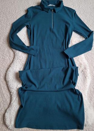 Сукня міді в рубчик