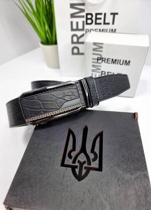Мужской ремень из натуральной кожи с автоматической пряжкой