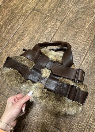 Розкішна брендова сумка із натурального хутра