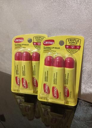 Набір лікувальних бальзамів для губ блиск carmex original