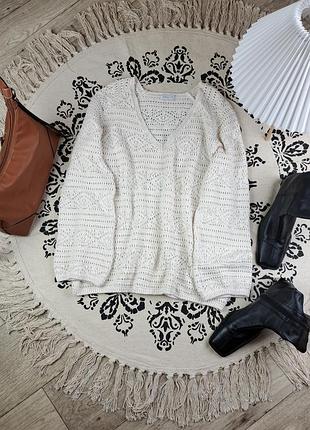 Брендовий светр з перфорацією та золотою ниткою papaya🌟