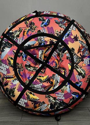 Тюбинг для катания с горки, надувные сани 120см, ваточка для снега, плюшка, таблетка