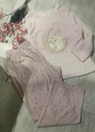 Теплая пижама домашній костюм f&f розмір l-xl