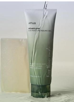 Зволожувальний пілінг для обличчя
anua heartleaf lha moisture peeling gel