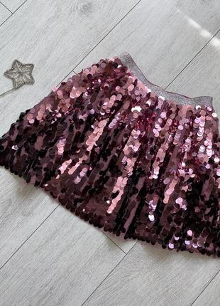 Детская юбка на девочку юбка с пайетками