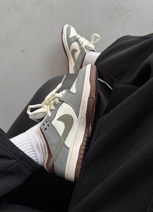 Унисекс кроссовки nike sb dunk grey/white/brown 5