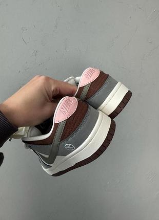 Унисекс кроссовки nike sb dunk grey/white/brown 9