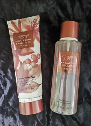 Парфюмированный набор мист и лосьон 
vanilla bean&macadamia victoria's secret оригінал